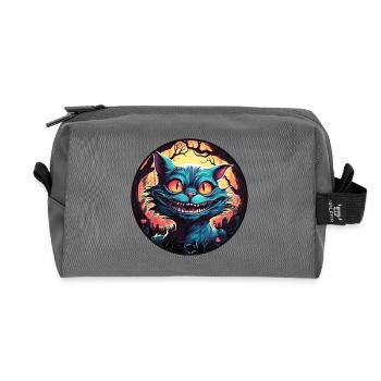 Grinsekatze Alice im Wunderland Kreis - Recycelte Kulturtasche - Anthrazit - Vorne