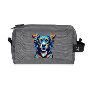 Magyar Agar Dog Breed Colorful Cartoon Kawaii - Recycled Toiletry Zip Bag - anthracite - Front