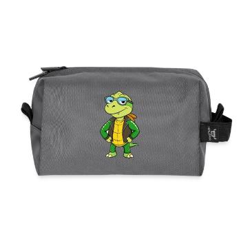 Schildkröte Lustige Cartoon Kawaii Jacke Sonnenbrille - Recycelte Kulturtasche - Anthrazit - Vorne