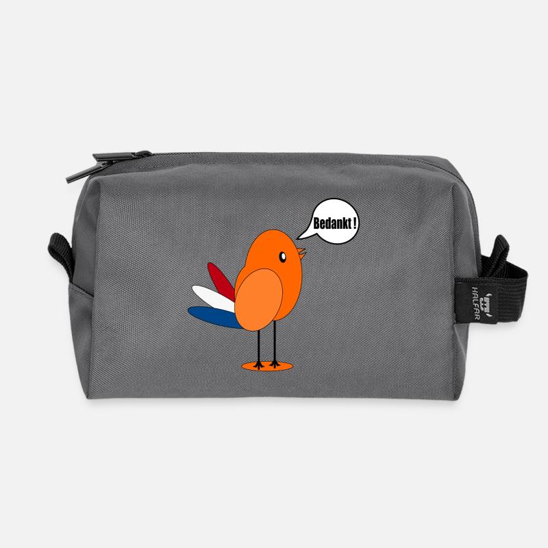 DANKE NIEDERLÄNDISCH HOLLAND - Recycelte Kulturtasche - Anthrazit