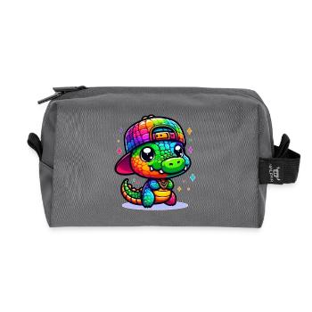 Kroko - Recycelte Kulturtasche - Anthrazit - Vorne