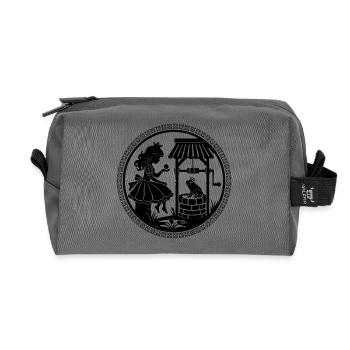 Silhouette magique princesse et prince grenouille - Trousse de toilette en tissu recyclé - anthracite - Devant