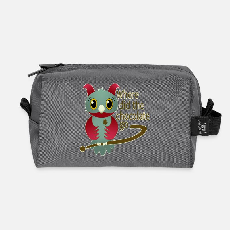 Chocolate green - Recycled Toiletry Zip Bag - anthracite