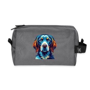 Auvergne Pointing Dog Breed Cartoon Kawaii - Recycled Toiletry Zip Bag - anthracite - Front