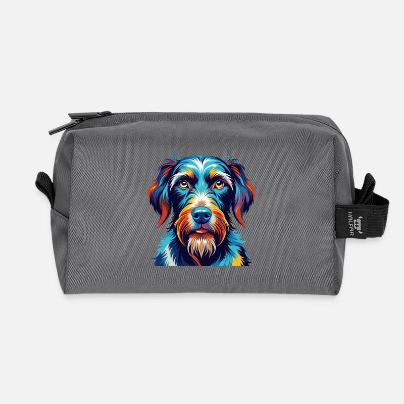 Deutsche Drahthaar Hund Rasse Karikatur Kawaii - Recycelte Kulturtasche - Anthrazit