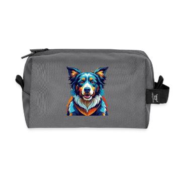 Picardy Sheepdog Breed Colorful Cartoon Kawaii - Recycled Toiletry Zip Bag - anthracite - Front