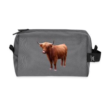 Scottish Highland cattle - Recycled Toiletry Zip Bag - anthracite - Front