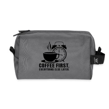 D’abord le café, puis tout le reste - Trousse de toilette en tissu recyclé - anthracite - Devant