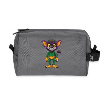Aye Aye Funny Kawaii Cartoon Character Clipart - Recycled Toiletry Zip Bag - anthracite - Front