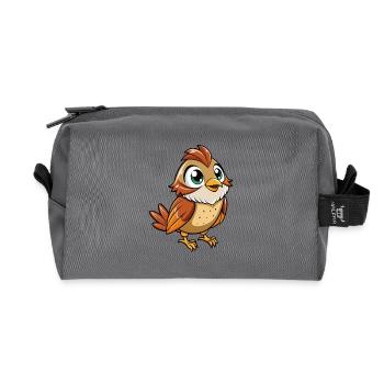 Spatz Niedliche Zeichentrickfigur Kawaii Clipart - Recycelte Kulturtasche - Anthrazit - Vorne