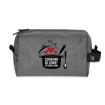 Kochen ist Liebe in essbarer Form. - Recycelte Kulturtasche - Anthrazit - Vorne
