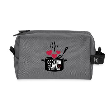 Kochen ist Liebe in essbarer Form. - Recycelte Kulturtasche - Anthrazit - Vorne