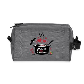 Kochen ist Liebe in essbarer Form. - Recycelte Kulturtasche - Anthrazit - Vorne