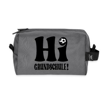SCHULANFANG GRUNDSCHULE FUßBALL - Recycelte Kulturtasche - Anthrazit - Vorne