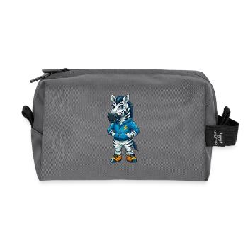 Zebra Cool Kawaii Cartoon Figur Clipart - Recycelte Kulturtasche - Anthrazit - Vorne