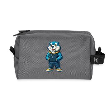 Biber Cool Kawaii Cartoon Charakter Clipart - Recycelte Kulturtasche - Anthrazit - Vorne