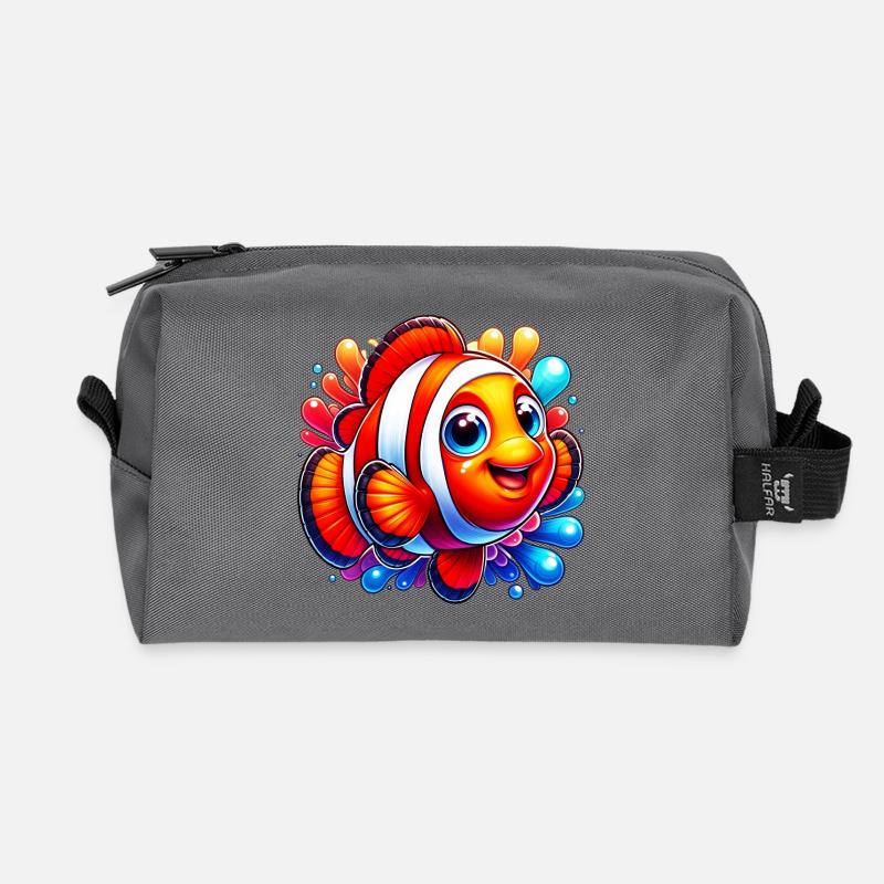 Clownfische - Recycelte Kulturtasche - Anthrazit