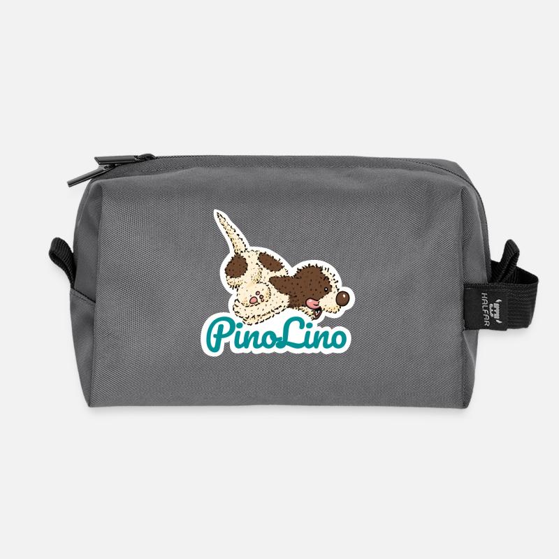 Pino Lino petrol - Recycelte Kulturtasche - Anthrazit