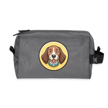 Bruno Jura Hound Dog Breed Cartoon Kawaii Clipart - Recycled Toiletry Zip Bag - anthracite - Front