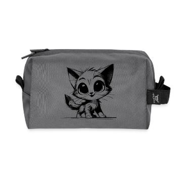 Cute Cats Baby Pencil Drawing - Recycled Toiletry Zip Bag - anthracite - Front