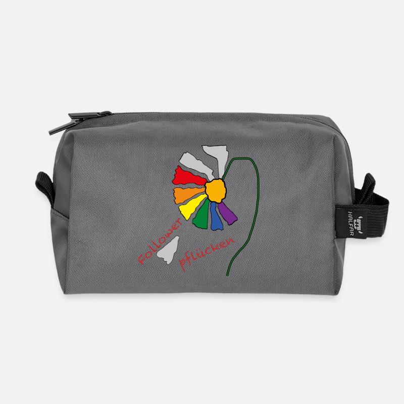 Blume der Liebe - Recycelte Kulturtasche - Anthrazit