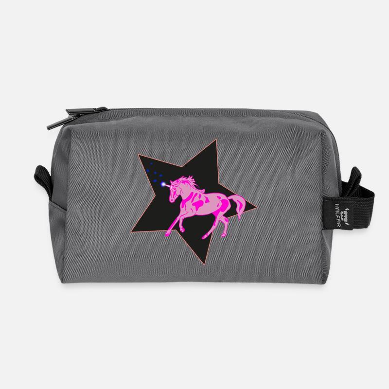 Einhorn - Recycelte Kulturtasche - Anthrazit