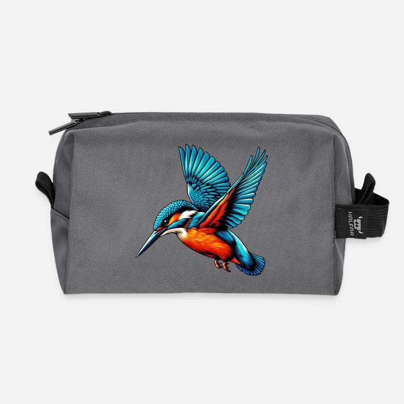 Eisvogel - Recycelte Kulturtasche - Anthrazit