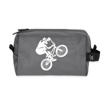 BMX Fahrer Sprung Stunt Fahrrad Style - Recycelte Kulturtasche - Anthrazit - Vorne