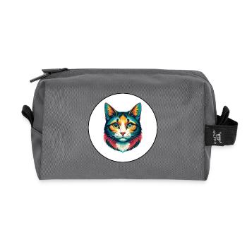 Hantilly Tiffany Cat Breed Cartoon Kawaii Animal - Recycled Toiletry Zip Bag - anthracite - Front