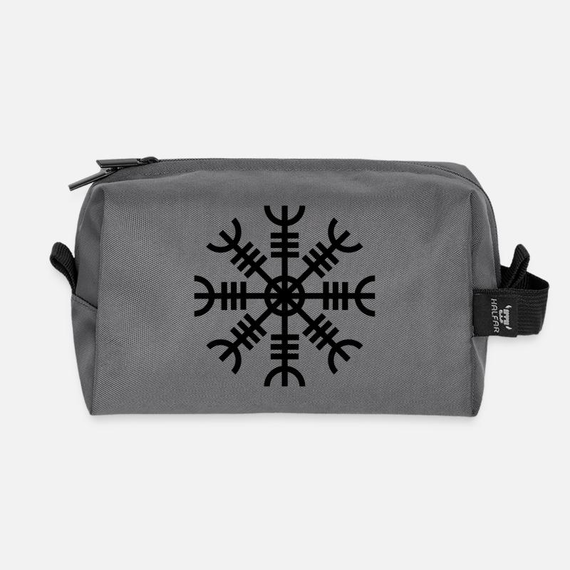 Aegishjalmur black - Recycled Toiletry Zip Bag - anthracite