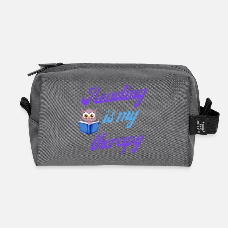 Reading therapy gift - Recycled Toiletry Zip Bag - anthracite