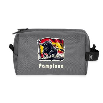 Pamplona Spain Torero España - Recycled Toiletry Zip Bag - anthracite - Front