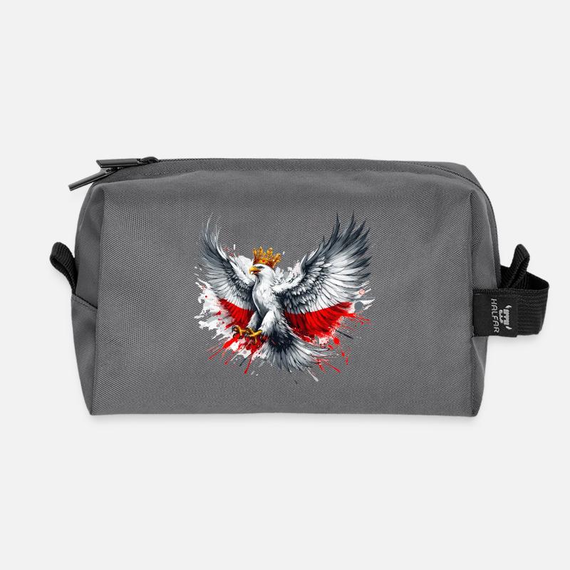 Polen Polska polnisch rot weiß Adler Krone Geschen - Recycelte Kulturtasche - Anthrazit