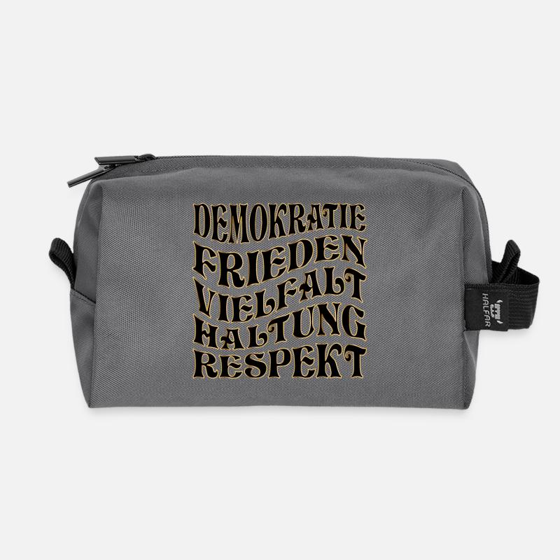 DEMOKRATIE RESPEKT WÄHLEN - Recycelte Kulturtasche - Anthrazit