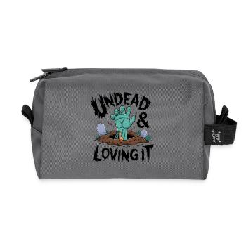 Zombie Hand - Undead & Loving It - Recycled Toiletry Zip Bag - anthracite - Front