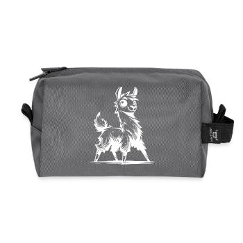 Freundlich neugieriges Lama Bleistift Skizze Style - Recycelte Kulturtasche - Anthrazit - Vorne