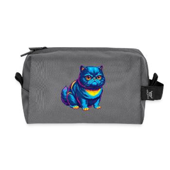 Exotische Kurzhaarkatze Rasse Cartoon Kawaii Tier P - Recycelte Kulturtasche - Anthrazit - Vorne