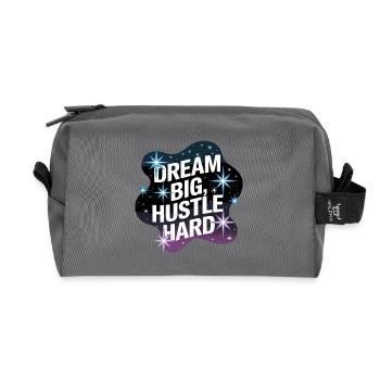 Rêver grand, se démener – Ciel nocturne - Trousse de toilette en tissu recyclé - anthracite - Devant