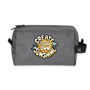 Create Your Own Sunshine – Strahlende Sonne - Recycled Toiletry Zip Bag - anthracite - Front
