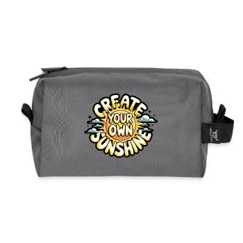 Create Your Own Sunshine – Strahlende Sonne - Recycled Toiletry Zip Bag - anthracite - Front