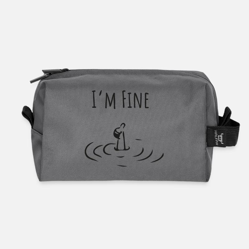I’m Fine. Minimalistisches Self-Irony Statement - Recycelte Kulturtasche - Anthrazit