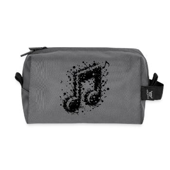 Schwingende Musik Note Splash Tattoo - Recycelte Kulturtasche - Anthrazit - Vorne