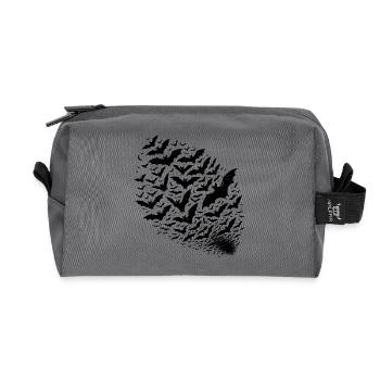 Flying bats as a large swarm - Recycled Toiletry Zip Bag - anthracite - Front