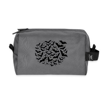 Huge flying swarm of bats - Recycled Toiletry Zip Bag - anthracite - Front