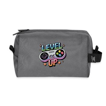 Level Up – Gaming Controller - Recycled Toiletry Zip Bag - anthracite - Front