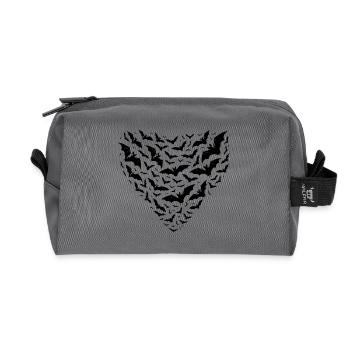 Elegant flight bats as a swarm at night - Recycled Toiletry Zip Bag - anthracite - Front