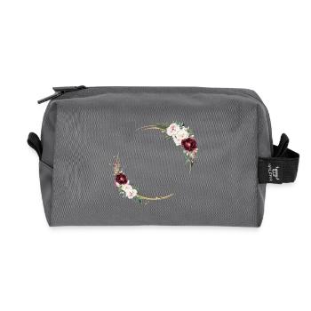 Flower circle customizable - Recycled Toiletry Zip Bag - anthracite - Front