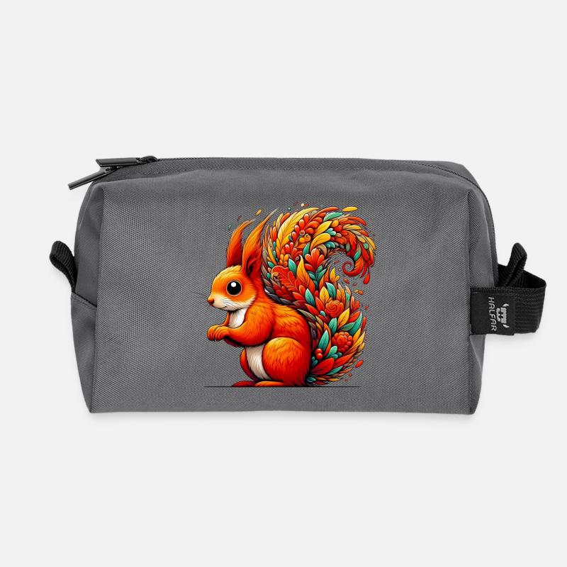 Eichhörnchen - Recycelte Kulturtasche - Anthrazit