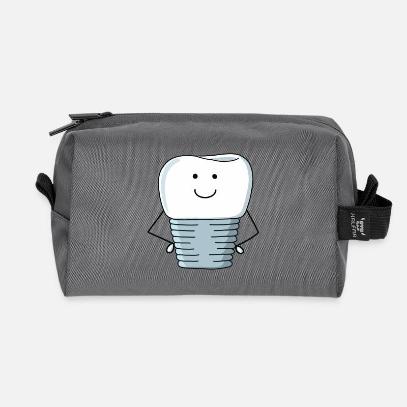 Implant crown - Recycled Toiletry Zip Bag - anthracite
