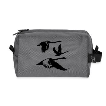 Groupe de cygnes chanteurs volants - Trousse de toilette en tissu recyclé - anthracite - Devant